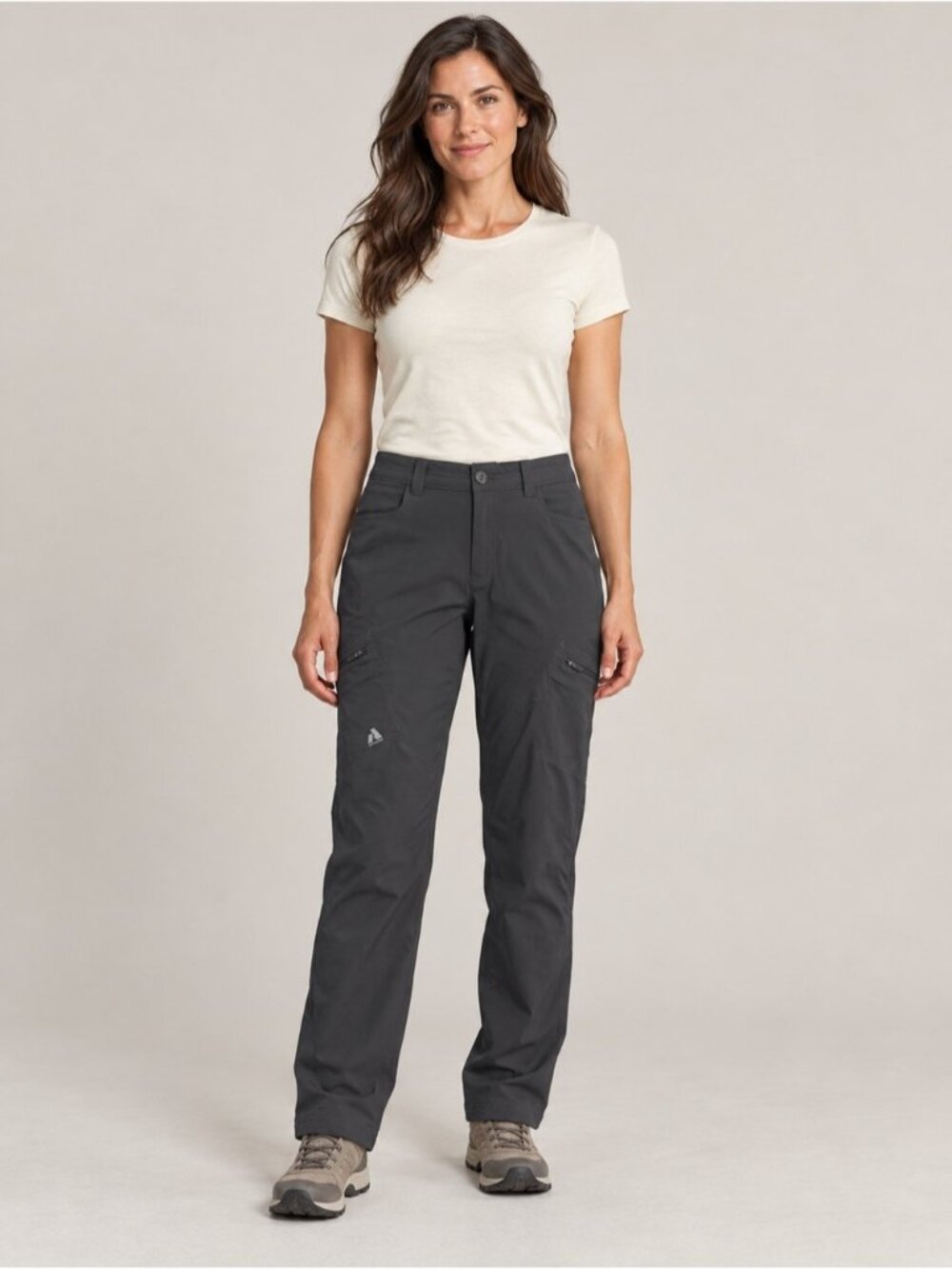 Eddie Bauer First Ascent Guide Pro Pants Womens size 8 Short Petite Gray Hiking
